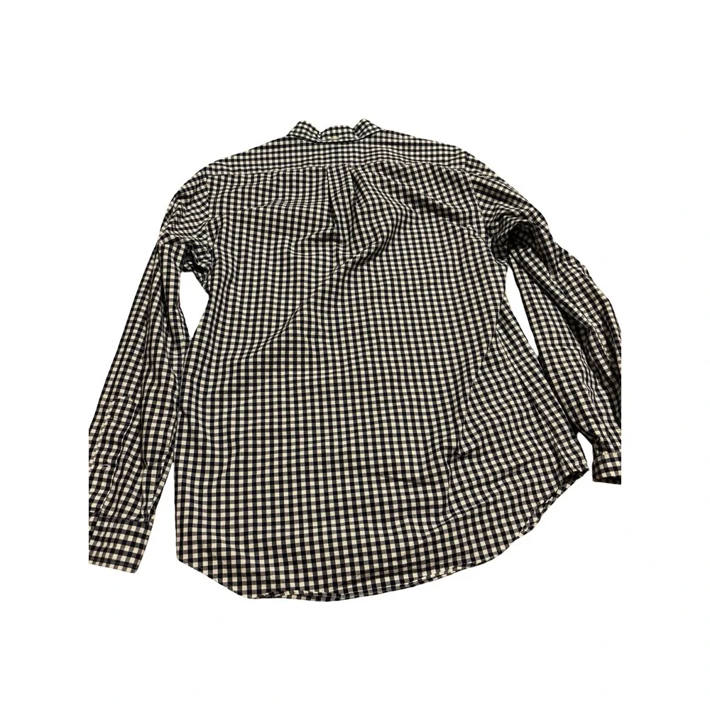 Polo Ralph Lauren Mens Navy Gingham Check Button Down Shirt Medium Long Sleeve